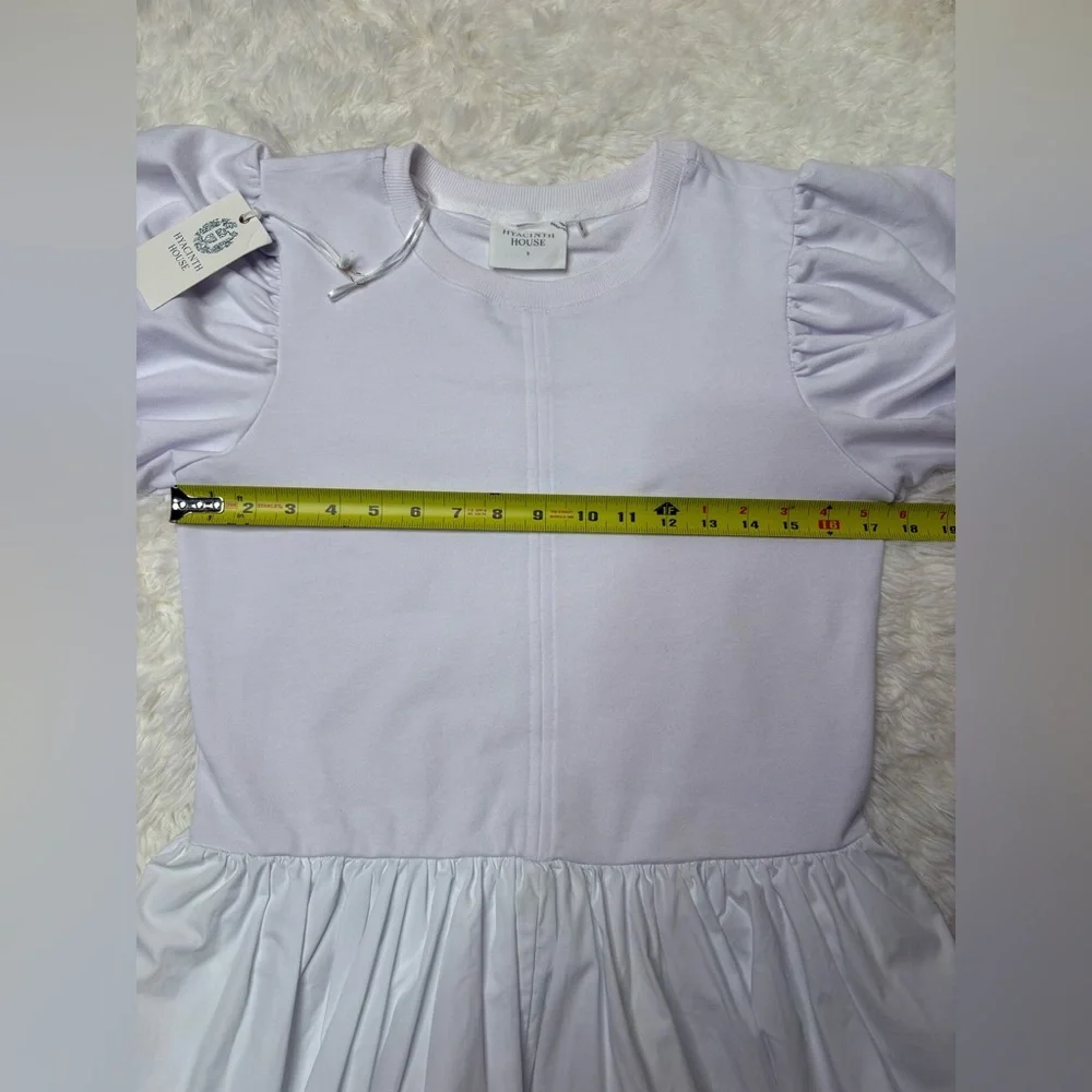 Hyacinth House Tuckernuck Bubble White Puff Sleeve Mini Dress size small NWT - Picture 6 of 10
